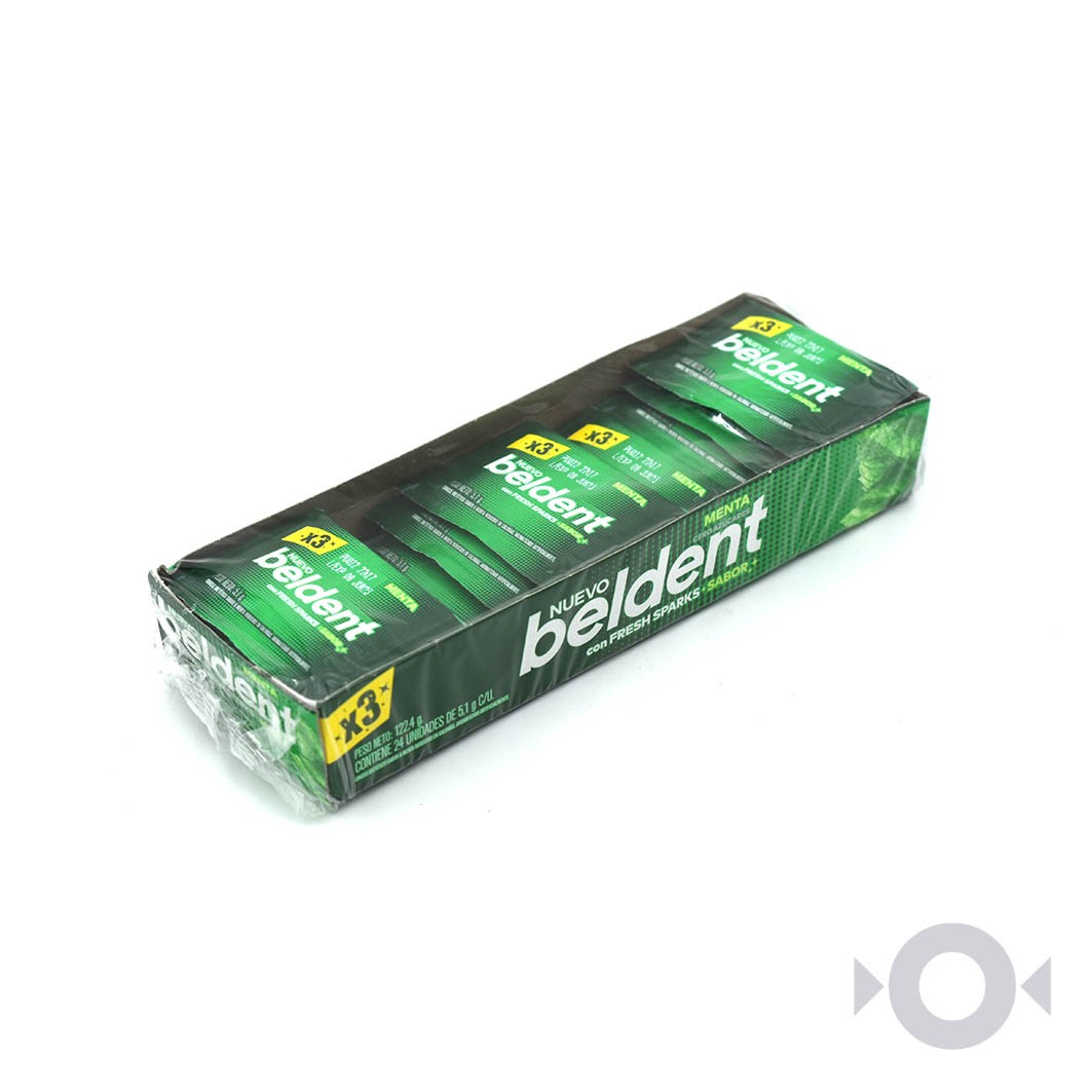 Chicle Beldent 3s Menta x 24 unidades