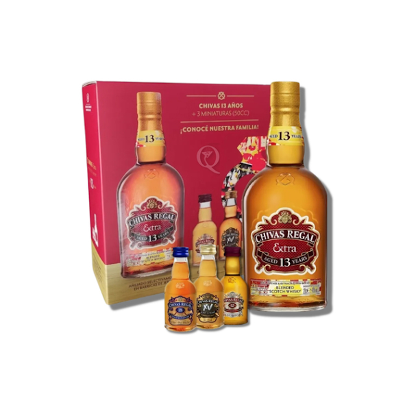 Chivas Extra 13 YO 750 con 3 Miniaturas